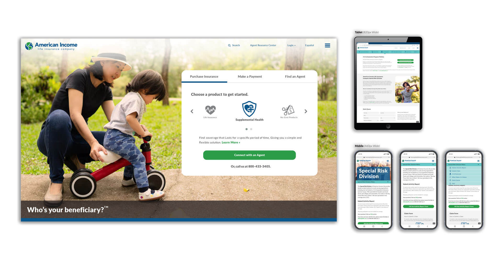 American Income Life wireframe