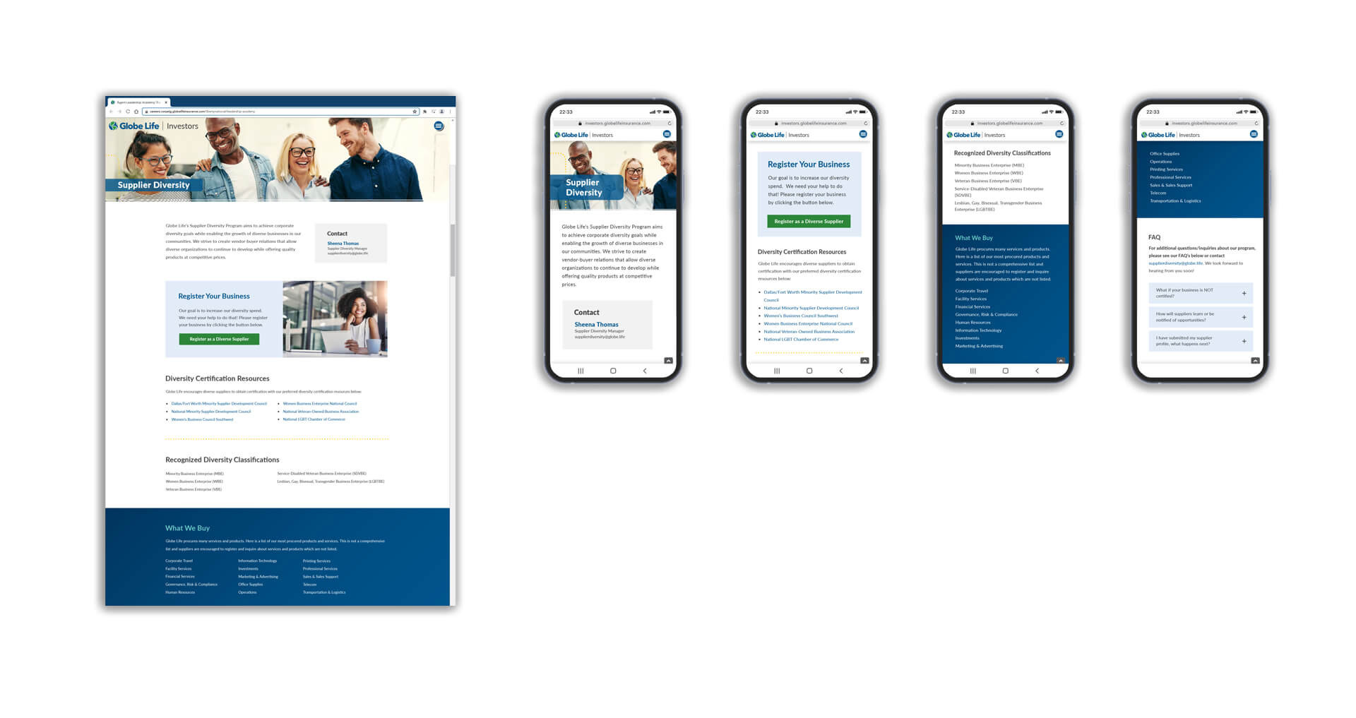 Globe Life Investors wireframe