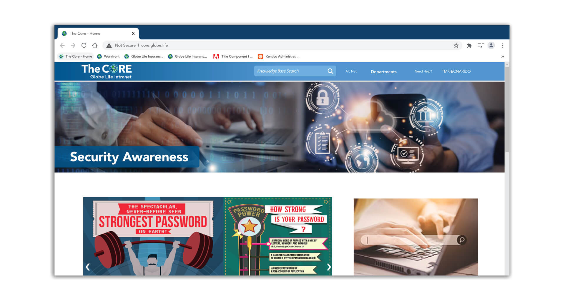 Security Awareness wireframe